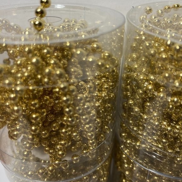 3MM Faux Pearl Plastic Beads String Gold 8 ~ 5 Yards Trim Crafts Scrapbook - Picture 2 of 13